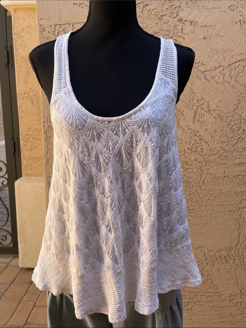 Anthropologie Heartloom White Racerback Tank